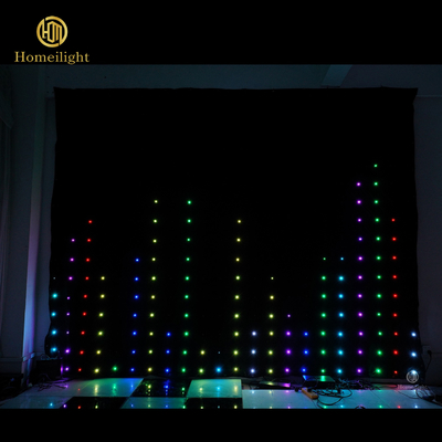 LED Double Decker Fireproof Velvet Vision Curtain for Bar Event Night Club Stage Backdrop Cloth