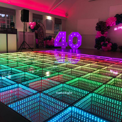 Hot Sale Light Up LED Dance Floor Wedding Portable Dancing LED 3D Mirror Dance Floor