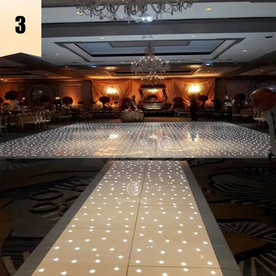 White Starlit RGB LED Dance Floor Panels For Wedding DJ Bar Party