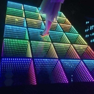 High Quality LED Effect Light 3D Mirror Abyss LED Dance Floor for Wedding Stage