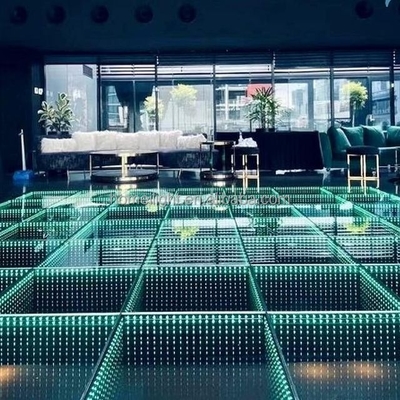 Wholesale RGB LED Dance Floor LED 3D Mirror Abyss Dance Floor 3D DJ Stage Lighting Floor For Stage Show Event