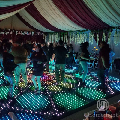 RGB LED Dance Floor Mat Lighting Tile Panel for Stage Wedding Party 50000 Hours Lifespan
