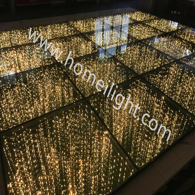 Wedding Event Show Rental Tempered Glass 3D Starry Dance Floor LED Star Mirror Dance Tile