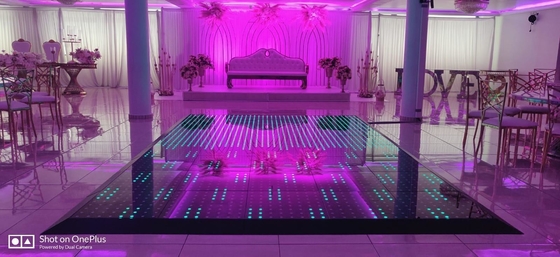 Interactive Starlit Video LED Dance Floor With Tempered Glass Panel For DJ Disco Party
