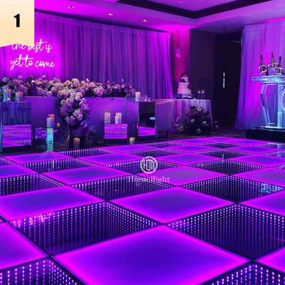 LED 3D Mirror Frost Abyss Dance Floor For Wedding Disco Party