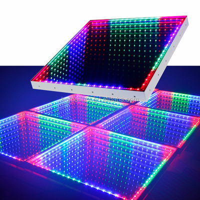 Wedding Club DJ Portable starlight 3D Interactive Mirror Dance Floor Lights RGB Dance Panel Stage Flooring