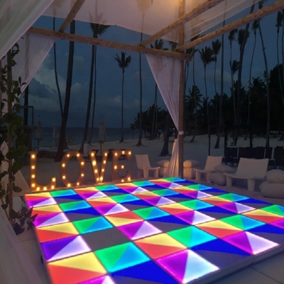 1- DMX Colorful Portable Light 100x100cm RGB White Acrylic LED Dance Floor For Wedding Church Disco