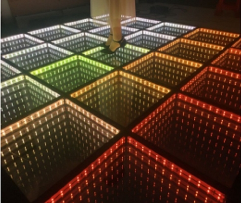 Wedding Club DJ Portable starlight 3D Interactive Mirror Dance Floor Lights RGB Dance Panel Stage Flooring
