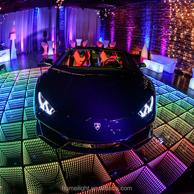 50*50cm Toughened Glass Deep Tunnel 3D Mirror Infinite Starlit Twinkle Dance Floor For Wedding