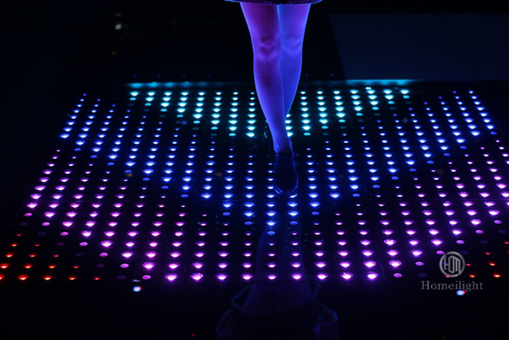 8x8pcs Magnetic Infinity Mirror LED Dance Floor with 60*60cm Wireless Panel and DJ Party