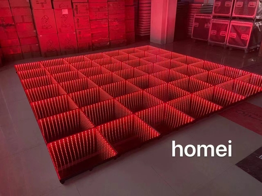 Portable DMX512 Remote Control LED 3D Mirror Toughed Glass Tempering Double Tunnel Wedding Stage Luminous RGB Dance Floo