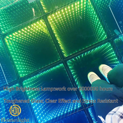 Hot Sale Interactive 3D Mirror 20*20ft LED Dance Floor Stage Lights For Party Lights Dj Holiday Wireless Christmas Decor