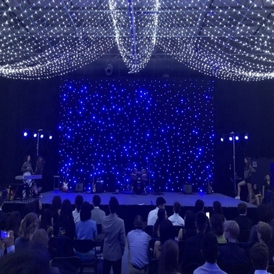 4*6M Blue And White LED Star Curtain Backdrop For Night Club LED Curtain Light Cloth