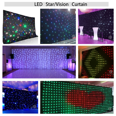 4*6M Blue And White LED Star Curtain Backdrop For Night Club LED Curtain Light Cloth