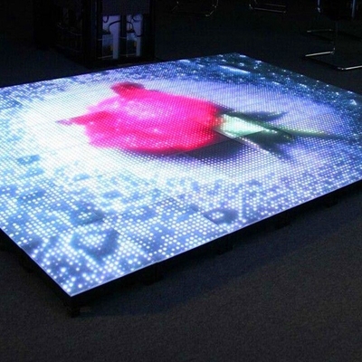 Tempered Glass Panel strength P7.75mm RGB Color LED Pixel Dance Floor for Stage IP20