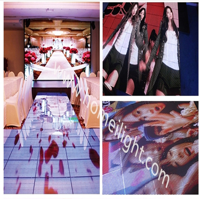 Tempered Glass Panel strength P7.75mm RGB Color LED Pixel Dance Floor for Stage IP20