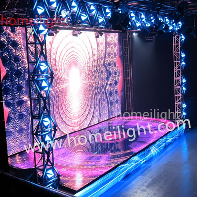 Tempered Glass Panel strength P7.75mm RGB Color LED Pixel Dance Floor for Stage IP20