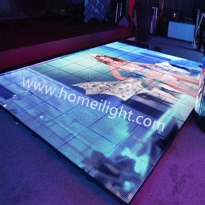 Tempered Glass Panel strength P7.75mm RGB Color LED Pixel Dance Floor for Stage IP20