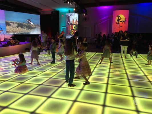 Portable Toughened Glass Tiles Wireless LED DMX512 Dance Floor for Night Club Events