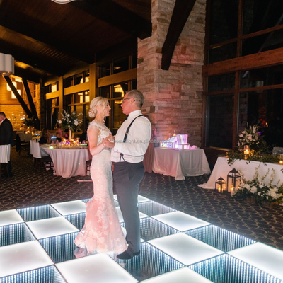 Indoor / Outdoor 3D Mirror Frost LED Dance Floor Tiles For Disco Church Wedding Rental