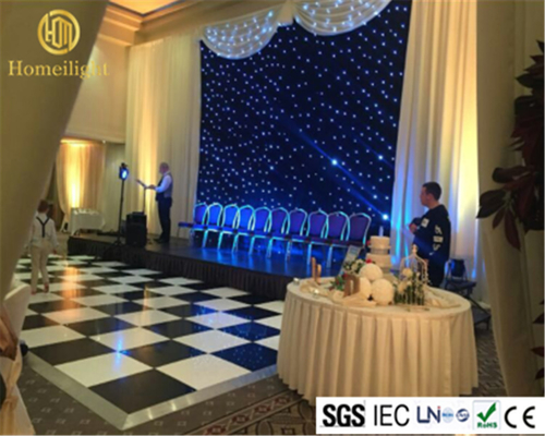 LED Starlight Black Cloth Stage Wedding Backdrop Curtain with LED Backdrop Decoration