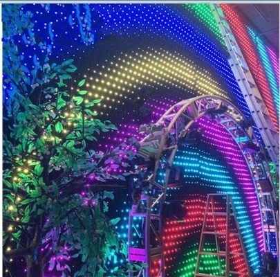 Full Color Changeable P18cm RGB LED Video Wall Curtain For Stage Wedding Party