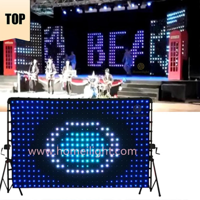 LED Vision Curtain For Bar Event Night Club Video Curtain Stage Equipment Backdrop Cloth Church Party