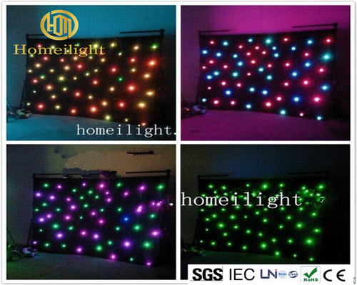 DJ Booth Backdrop RGB Twinkling Party Cloth LED starlit Curtain for Nightclub Stage