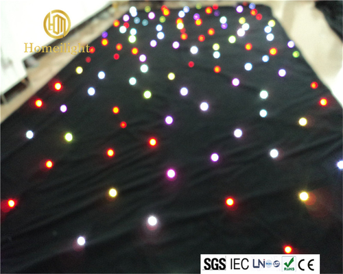 DJ Booth Backdrop RGB Twinkling Party Cloth LED starlit Curtain for Nightclub Stage