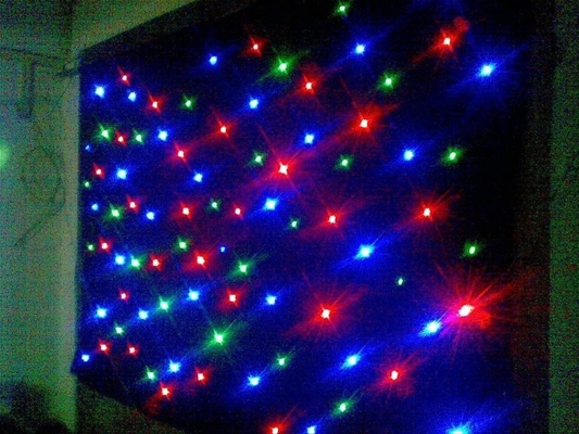 Whole Sell LED illuminated Star Curtain Lights for LED RGB 3in1 event Stage Backdrop Curtain full color church wedding h