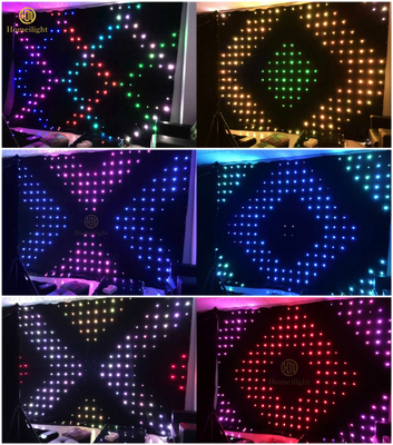P10cm 4*6m LED Video Curtain , Fireproof LED Stage Backdrop For Event Decoration