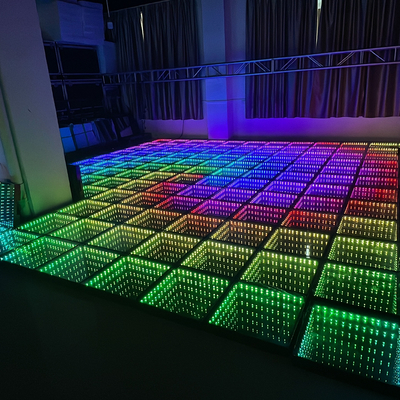 Indoor/outdoor 3D Mirror Dance Floor With Black Toughened Glass Material For Wedding