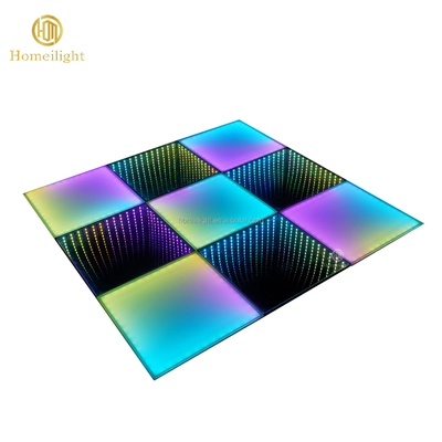 Indoor/outdoor 3D Mirror Dance Floor With Black Toughened Glass Material For Wedding