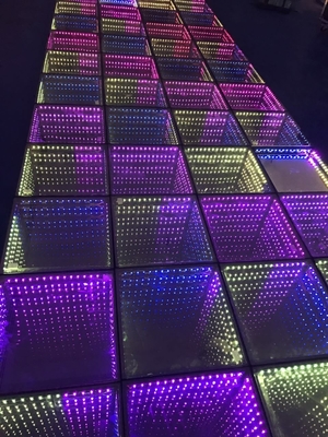 AC90-240V 50-60Hz Toughened Glass DMX512 Digital RGB 3 in 1 LED 3D Mirror Dance Floor