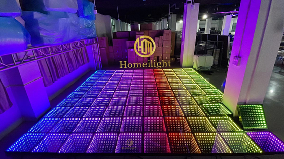 AC90-240V 50-60Hz Toughened Glass DMX512 Digital RGB 3 in 1 LED 3D Mirror Dance Floor