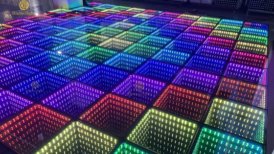 AC90-240V 50-60Hz Toughened Glass DMX512 Digital RGB 3 in 1 LED 3D Mirror Dance Floor