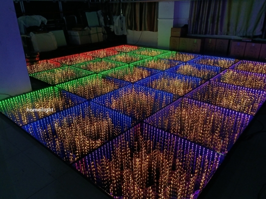 Homei Outdoor Square LED Dance Floor Light with 3D Mirror Starry Design and 8CH Channel