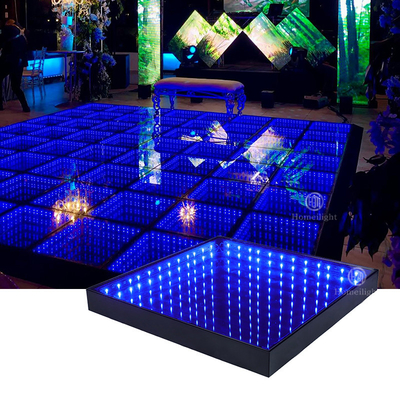 50CM*50CM*7CM 3D Infinity Tempered Glass Illuminated Light Up Dance Floor for Wedding