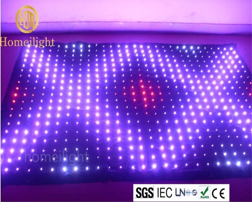 RGB Vision Curtain for DJ Booth Matrix P18 CM LED Sound Active DMX512 Video Star Cloth