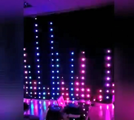 AC90-260V 50-60Hz Input Voltage 1- P18cm 3*4m RGB LED Screen Video Curtain for DJ Booth