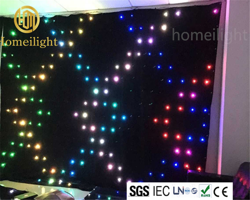 AC90-260V 50-60Hz Input Voltage 1- P18cm 3*4m RGB LED Screen Video Curtain for DJ Booth