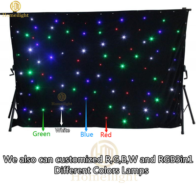 6000K LED Star Curtain Backdrop Double Decker Fireproof Velvet Material For Stage