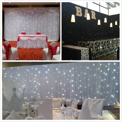 3500K Party Backdrop Cloth Decoration LED White Twinkle Light Curtain For Wedding