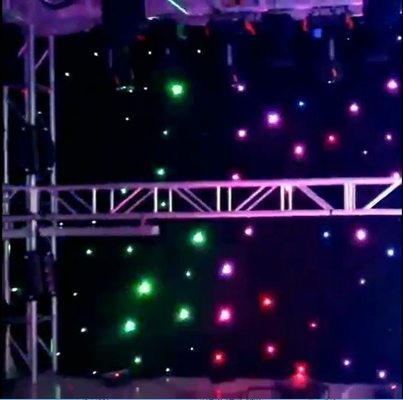 Double Decker Fireproof Star Curtain LED Lights RGB 3 in 1 Color LED Star Cloth