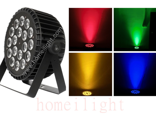 18*18W RGBWA UV 6in1 DMX Spot Wash Flat Par Can LED Light for Stage Wedding Club DJ Disco