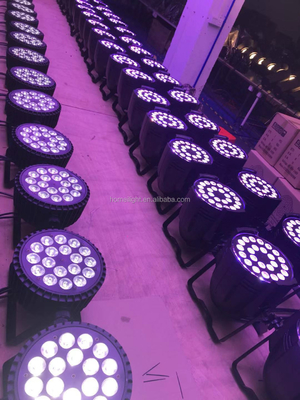 18pcs RGBWAUV 6IN1 Flat Par Lights for Silent Wedding Palace Uplight DMX512 Control Mode