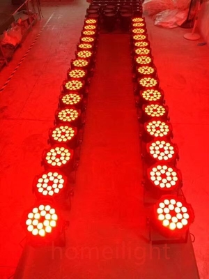 DMX512 Aluminum Flat Par 18*18W RGBWA UV 6in1 Slim Par Lighting for Theater Studio