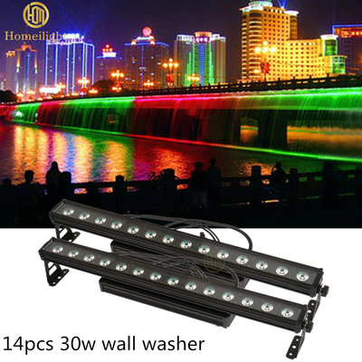 RGB 3 in 1 Emitting Color 14pcs 30W LED Wall Washer Bar for Disco Stage