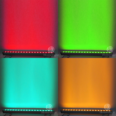 1- DMX512 Control Aluminum Alloy IP65 3W 18pcs Outdoor Wall Mounted Colorful Light LED Wall Washer Bar