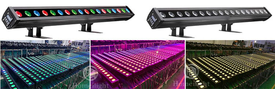 1- DMX512 Control Aluminum Alloy IP65 3W 18pcs Outdoor Wall Mounted Colorful Light LED Wall Washer Bar